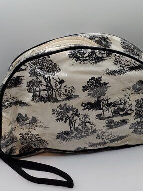 Vintage Style Cartoon Toile Travel Cosmetic Bag